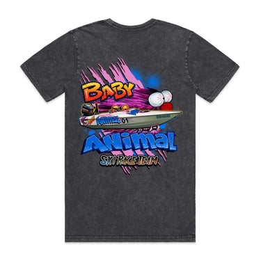 Baby Animal Ski Race Team Men's Stone Wash Tee